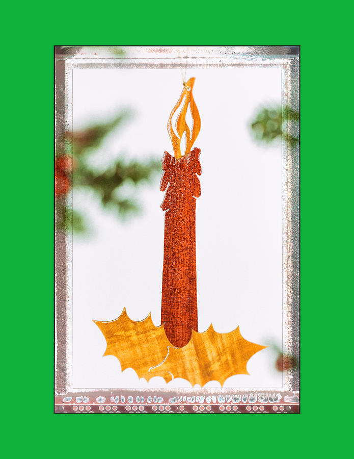 Holiday Candlestick Art Ornament in Green #1 Photograph by Jo Ann Tomaselli
