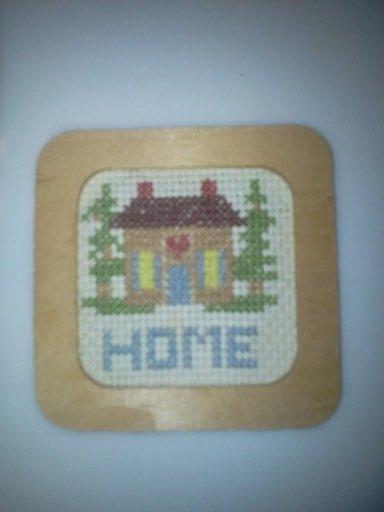 Embroidery Tapestry - Textile - Home Sweet Home #1 by Karen Jensen
