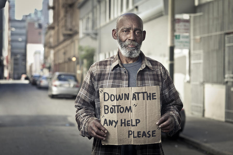 Homeless Man on the Street #1 Photograph by JasonDoiy