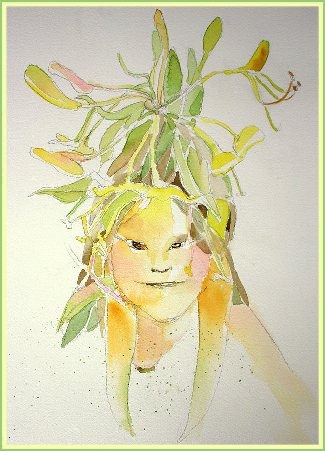 Honeysuckle #1 Painting by Mindy Newman