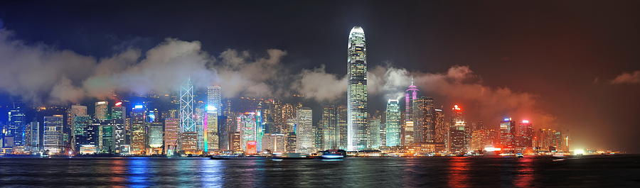 Hong Kong skyline #1 Photograph by Songquan Deng