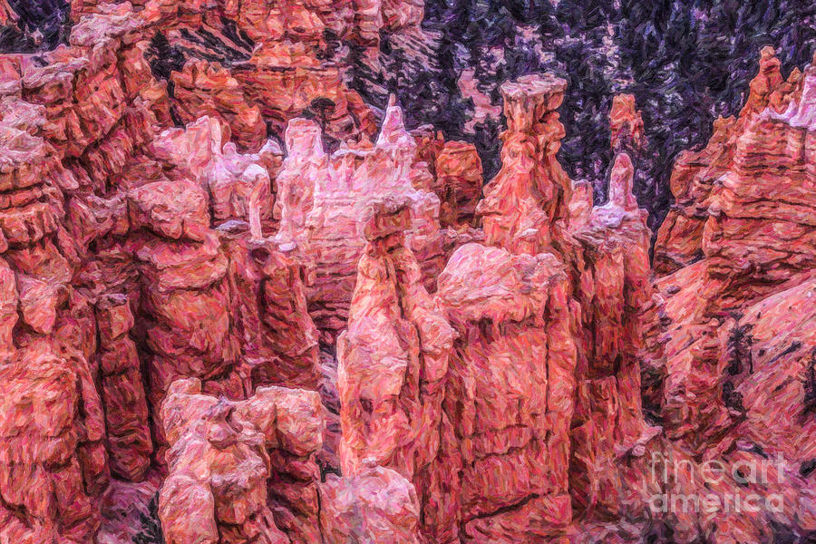 Hoodoos Bryce Canyon Utah #1 Digital Art by Liz Leyden