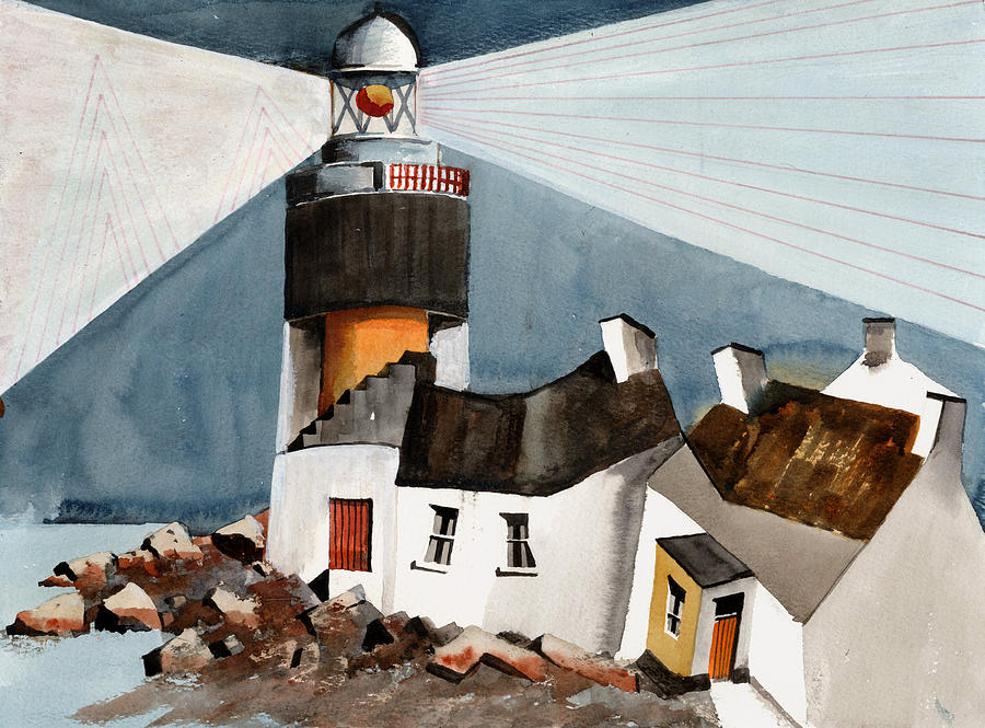 Hook Lighthouse Wexford #2 Painting by Val Byrne