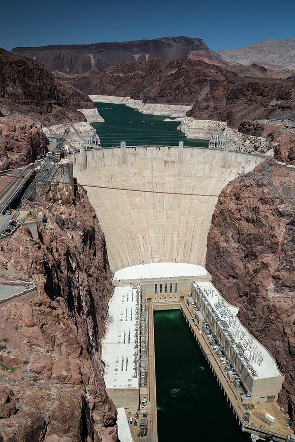 Hoover Dam And Lake Mead During Drought #1 Photograph by Jim West/science Photo Library