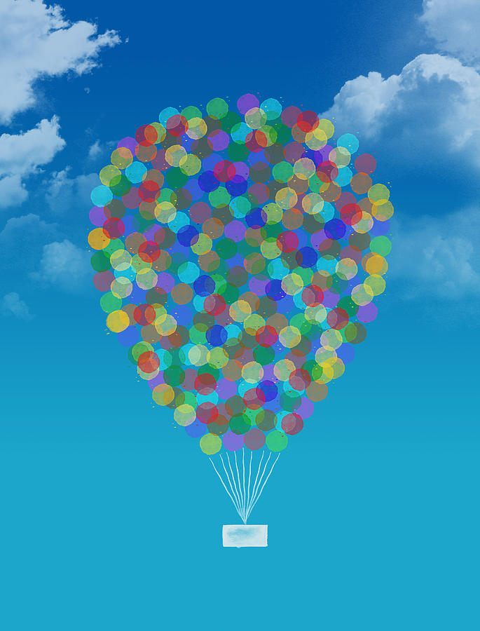 Hot Air Balloon Digital Art - Hot air balloon #1 by Aged Pixel