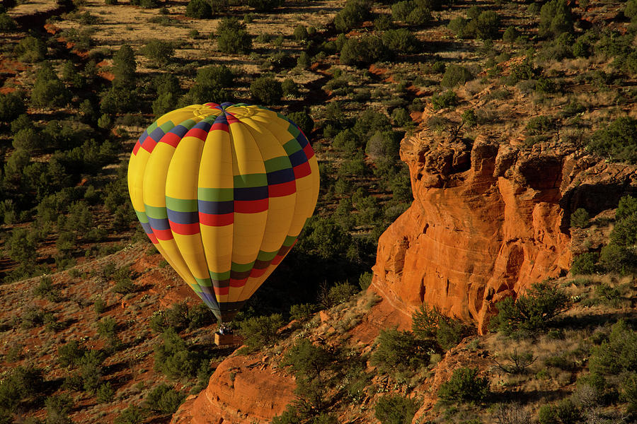 Landscape Photograph - Hot Air Balloon, Red Rock, Coconino #1 by Michel Hersen