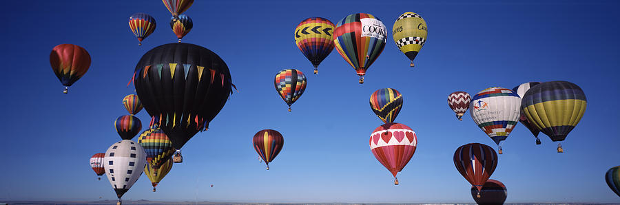 Transportation Photograph - Hot Air Balloons Floating In Sky #1 by Panoramic Images