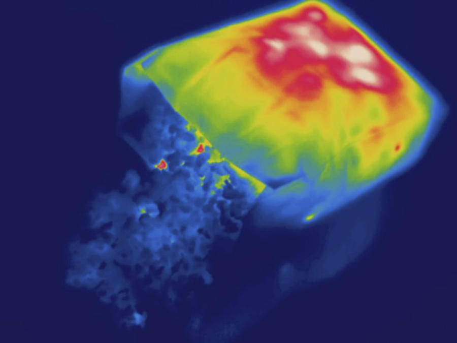 Hot Bag Of Popcorn, Thermogram #1 Photograph by Science Stock Photography