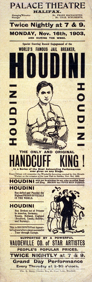 Houdini, The One And Only Handcuff #1 Photograph by Photo Researchers