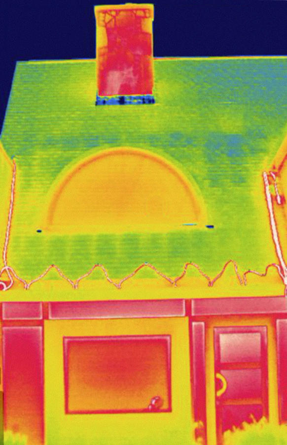 House Exterior, Thermogram Showing Heat #1 Photograph by Science Stock Photography