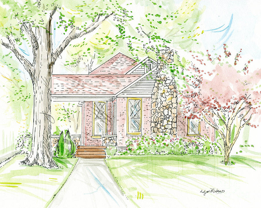 House Illustration Sample #1 Mixed Media by Lizi Beard-Ward