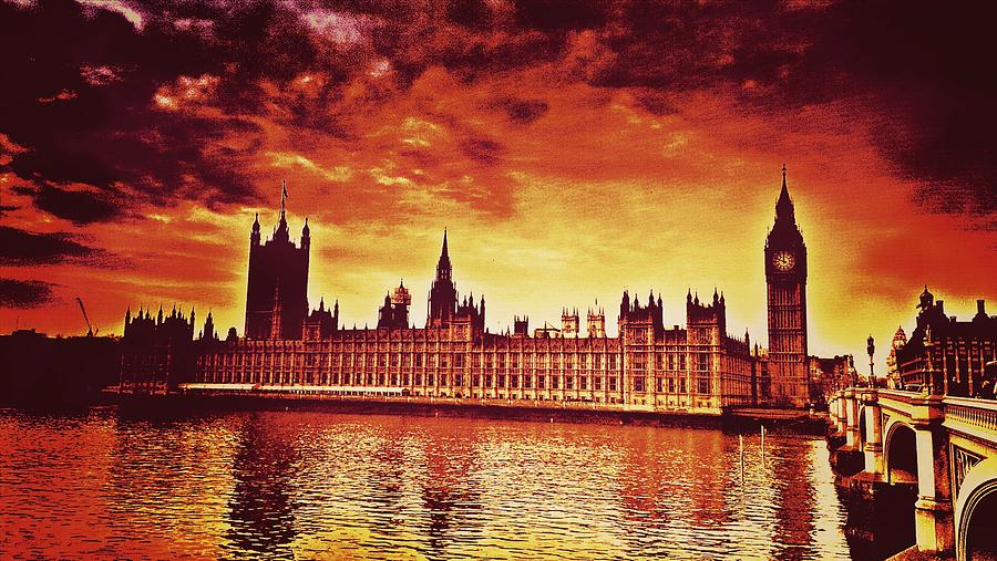 London Photograph - Houses of Parliament looking over the River Thames #1 by Chris Drake