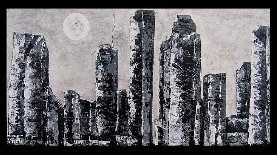 Houston Skyline Painting by Suzanne Theis
