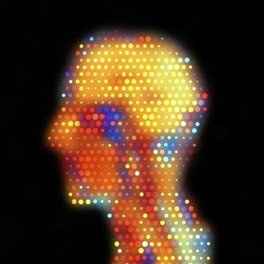 Human Head Mri Dot Matrix #1 Photograph by Alfred Pasieka/science Photo Library
