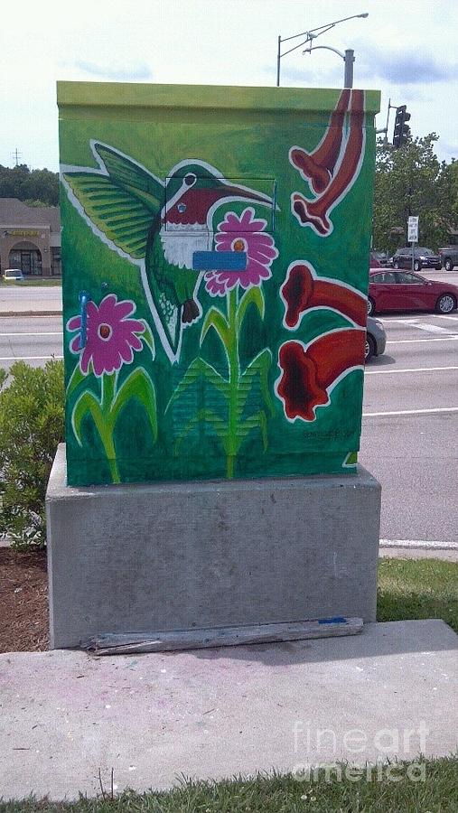 Hummingbird Traffic Signal Box #1 Painting by Genevieve Esson