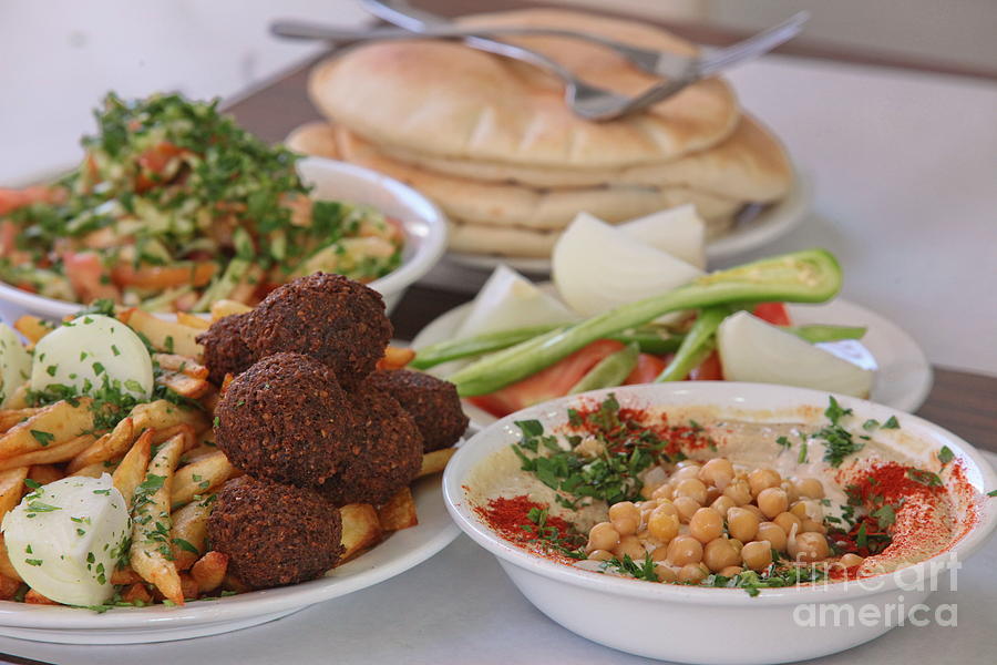 Hummus and falafel  #1 Photograph by Oren Shalev