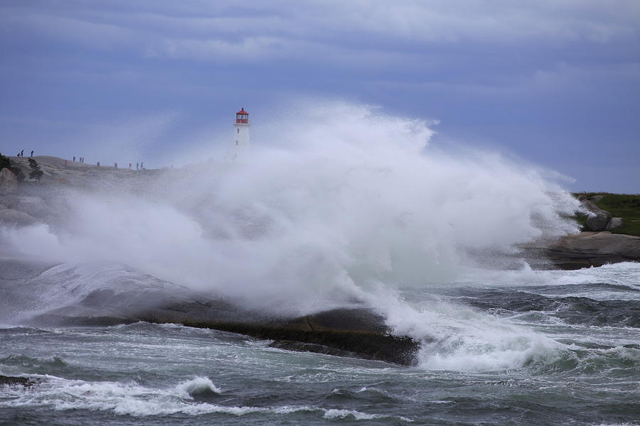 Lighthouse Photograph - Hurricane Arthur 2014 hits Peggys Cove #1 by Gary Corbett