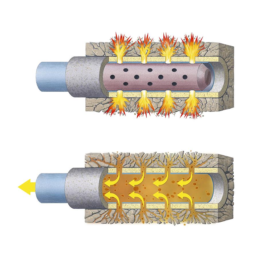 Hydraulic Fracturing Process, Artwork Photograph By Science Photo Library