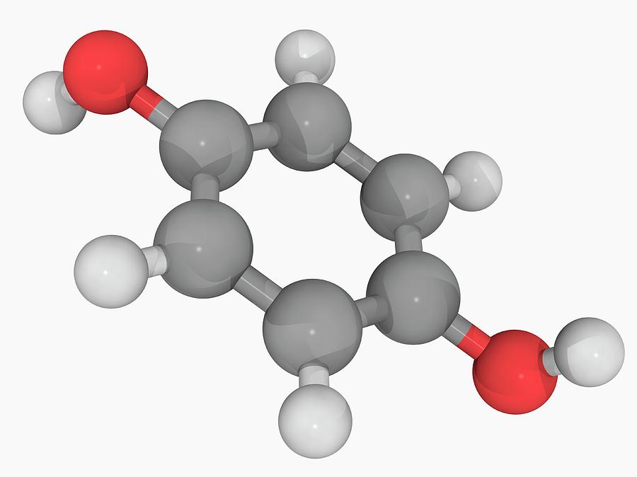 Illustration Photograph - Hydroquinone Molecule #1 by Laguna Design/science Photo Library