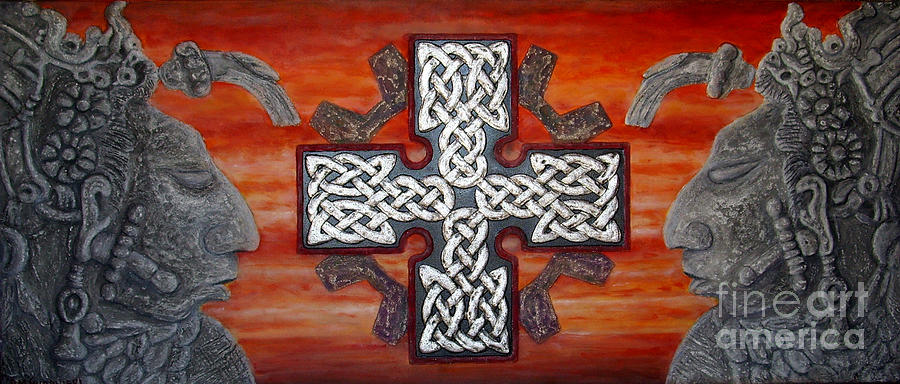 Hymn Painting - Hymn to the unit by Anna Maria Guarnieri Hymn Painting - Hymn to the unit by Anna Maria Guarnieri