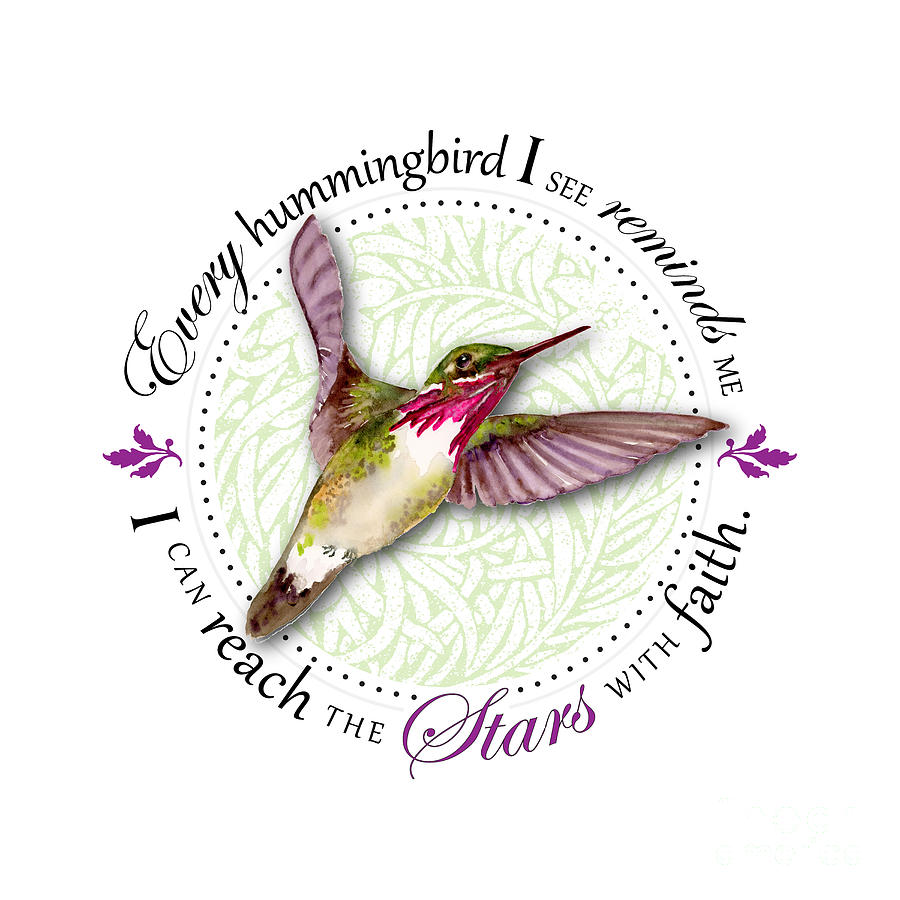 Bird Painting - I can reach the stars with faith #2 by Amy Kirkpatrick