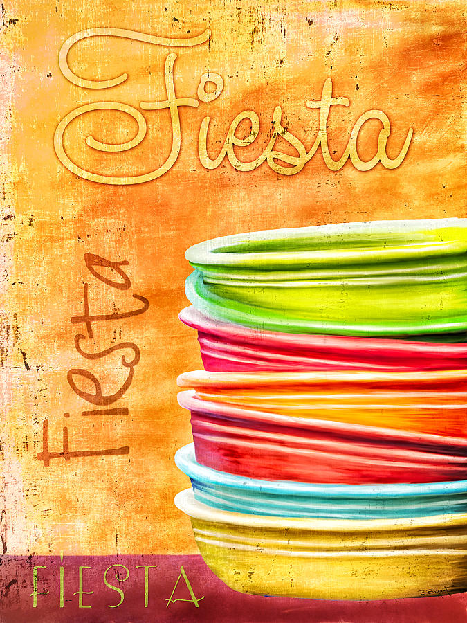 I Love Fiestaware #1 Painting by Brenda Bryant