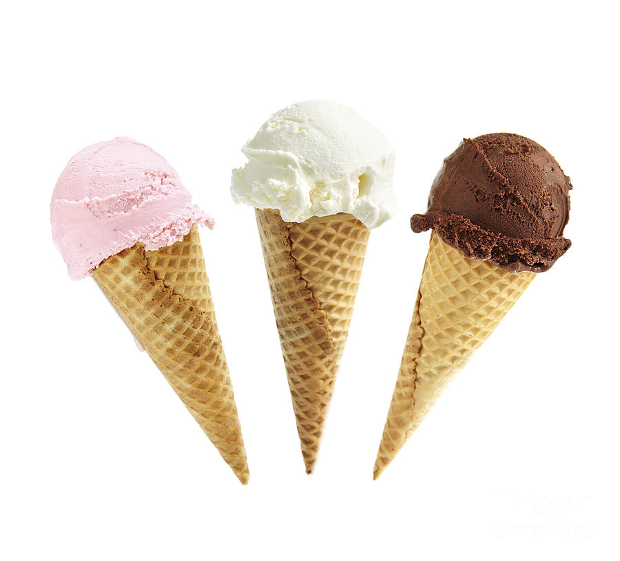 Ice cream in sugar cones 1 Photograph by Elena Elisseeva