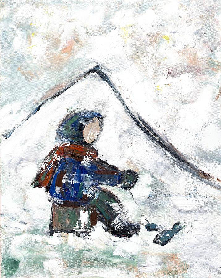 Ice Fishing #1 Painting by David Dossett