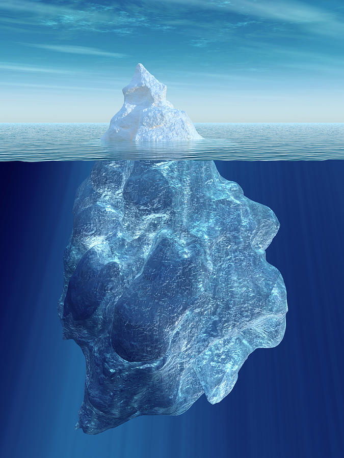 Iceberg Above And Below Water Line #1 Photograph by Ikon Ikon Images