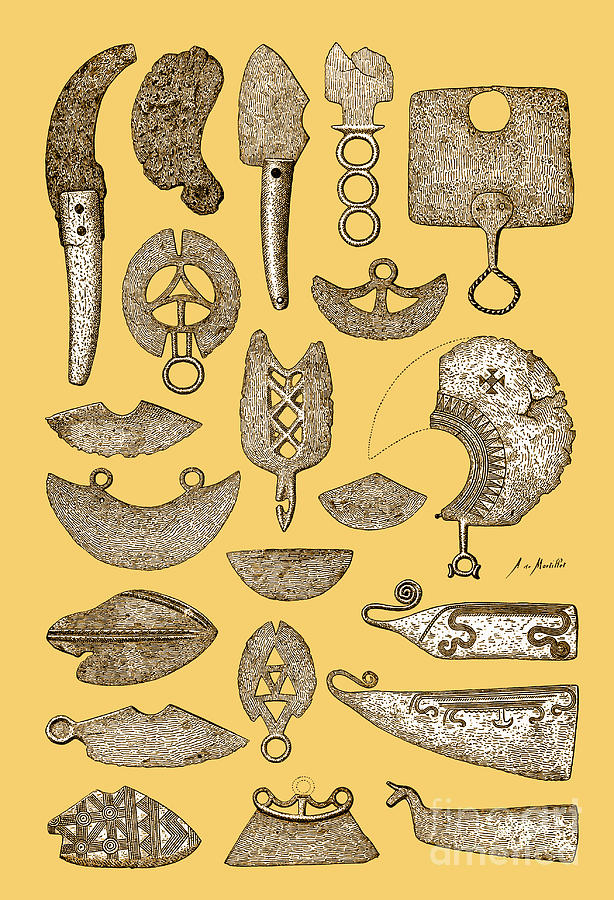 Illustration Of Bronze Age Razors #1 Photograph by Science Source