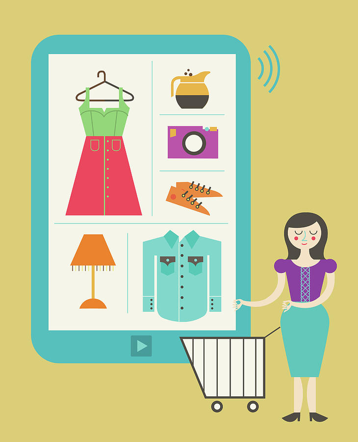 Buying Photograph - Illustration Of Online Shopping by Fanatic Studio / Science Photo Library Buying Photograph - Illustration Of Online Shopping by Fanatic Studio / Science Photo Library