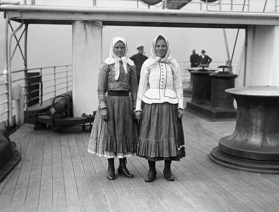 Transportation Photograph - Immigrants On Ship, C1900 #1 by Granger