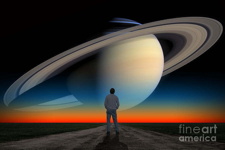 Space Photograph - In Awe of Saturn #2 by Larry Landolfi