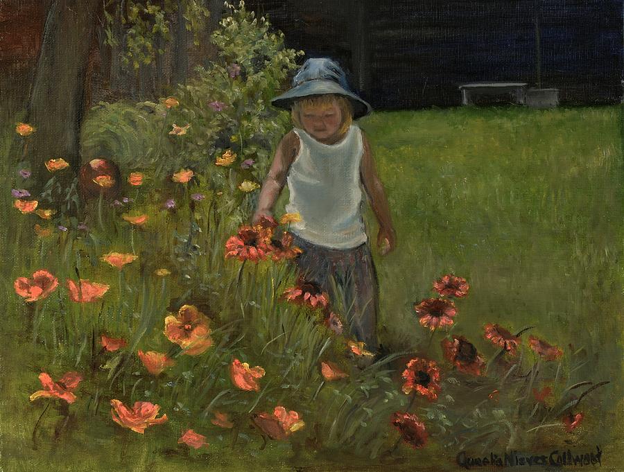 In Grandmas Garden #1 Painting by Aurelia Nieves-Callwood