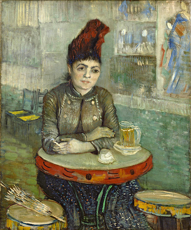 In The Cafe - Agostina Segatori In Le Tambourin #1 Painting by Vincent Van Gogh