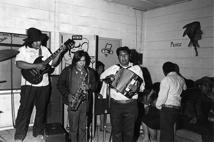Indian Bar The Lucky Dollar Tohono Oodham Chicken Scratch Band South Tucson Arizona 1975 #2 Photograph by David Lee Guss