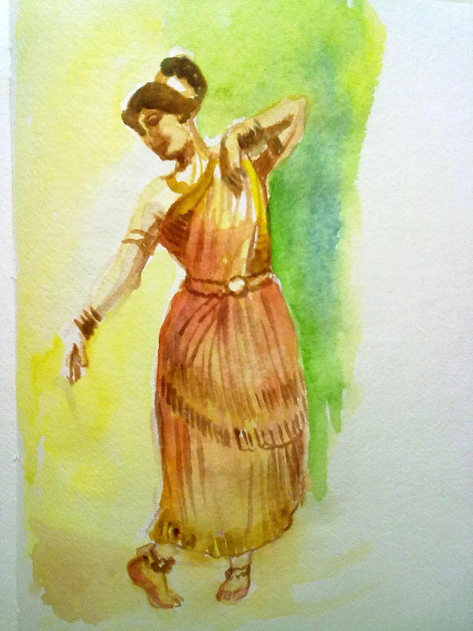 Indian Dancer #1 Painting by Asha Sudhaker Shenoy