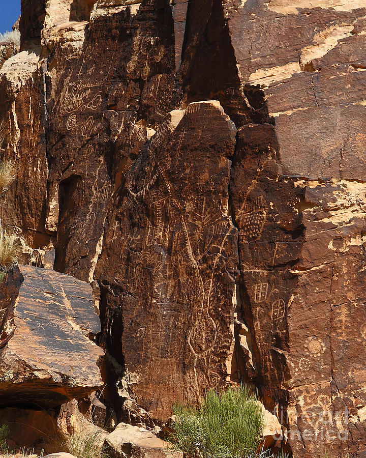 Indian Petroglyphs at Parowan Gap Utah #1 Photograph by Malcolm Howard