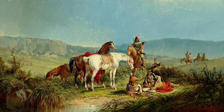 Indians Playing Cards Painting by John Mix Stanley