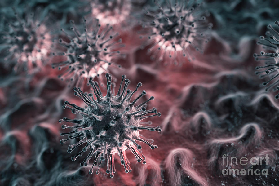 Horizontal Photograph - Influenza A Virus #1 by Science Picture Co
