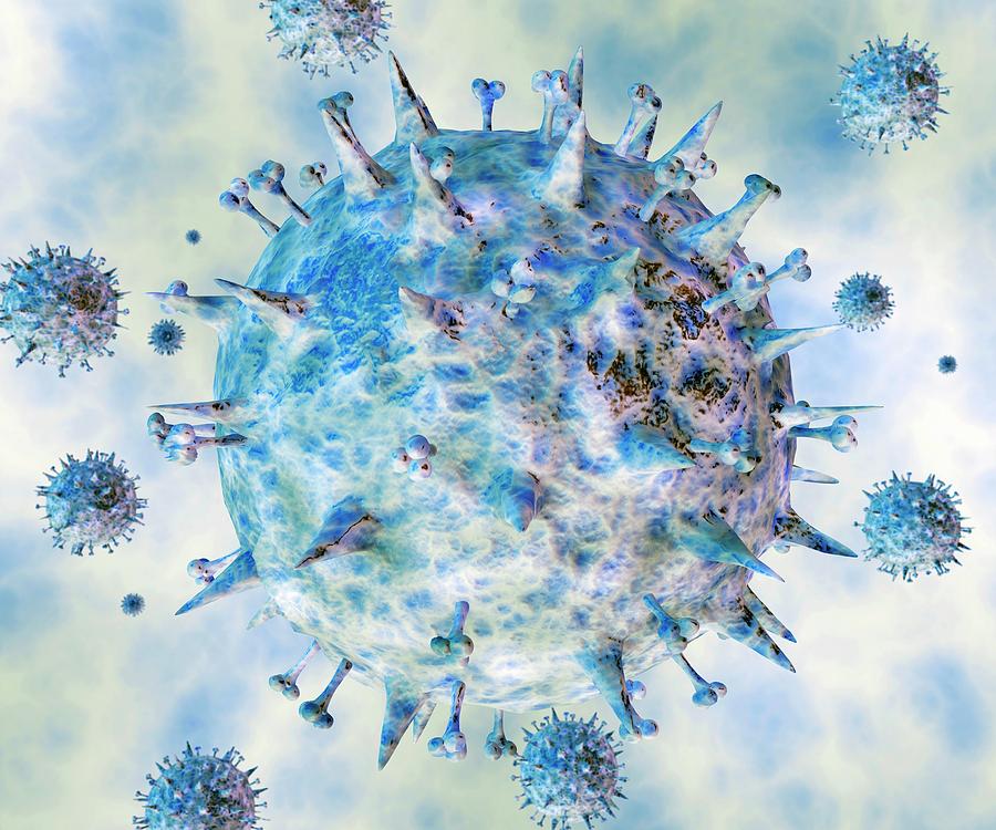Influenza Virus Particle #1 Photograph by Crown Copyright/health & Safety Laboratory Science Photo Library