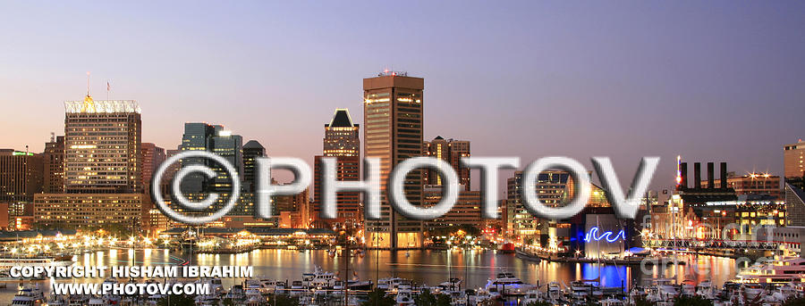 Baltimore Photograph - Inner Harbor and Baltimore skyline - Maryland - Limited Edition #1 by Hisham Ibrahim