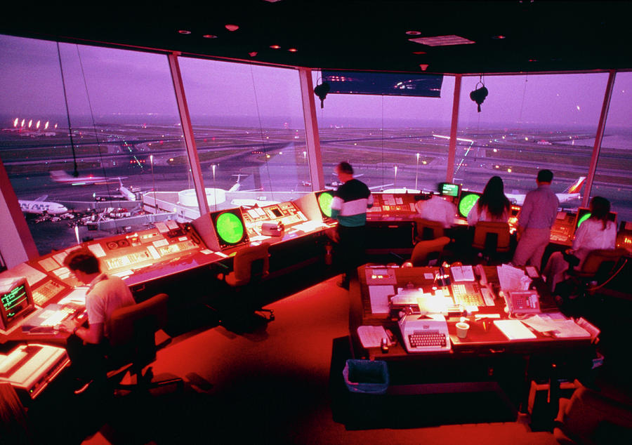 Interior Of Air Traffic Control Tower #1 Photograph by Peter Menzel/science Photo Library