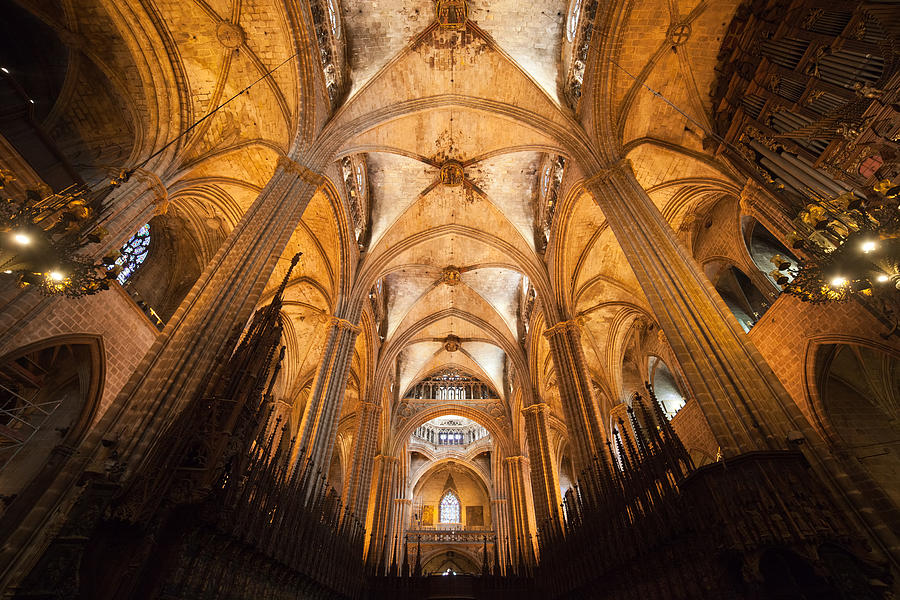 Interior of the Barcelona Cathedral #1 Photograph by Artur Bogacki