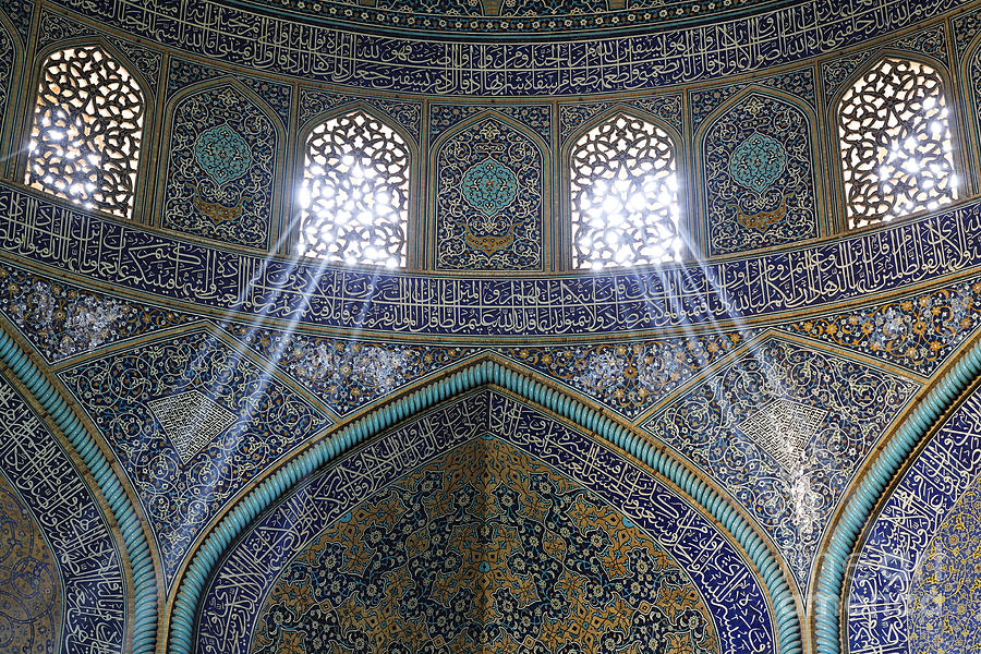 Interior of the Lotfallah mosque at Isfahan in Iran #1 Photograph by Robert Preston