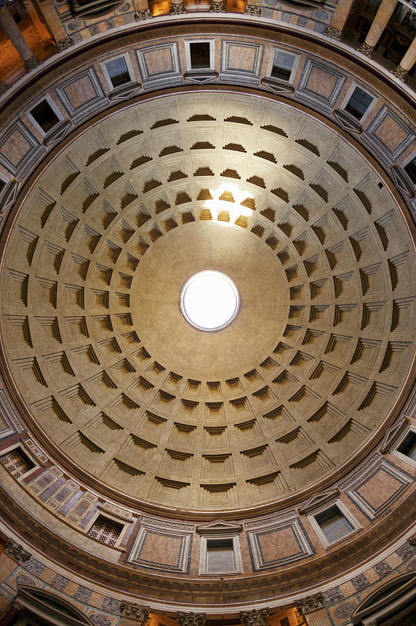 Interior Of The Pantheon Temple In Rome #1 Photograph by Guy Vanderelst