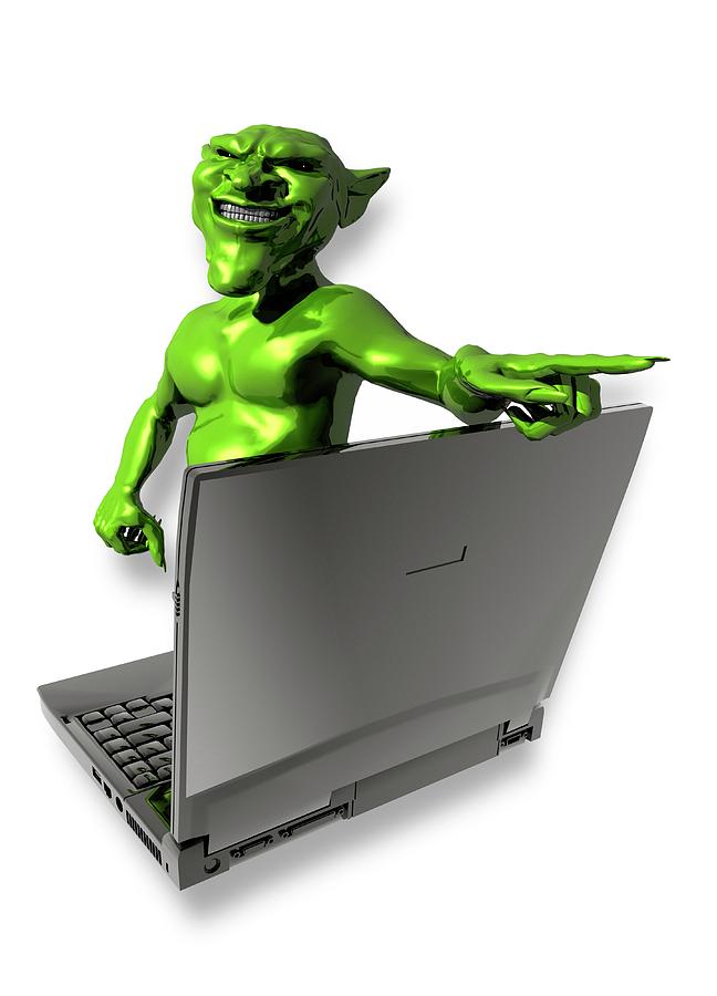 Illustration Photograph - Internet Troll #1 by Victor Habbick Visions
