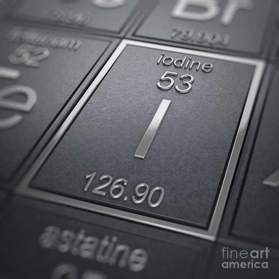 Periodic Table Photograph - Iodine Chemical Element #1 by Science Picture Co
