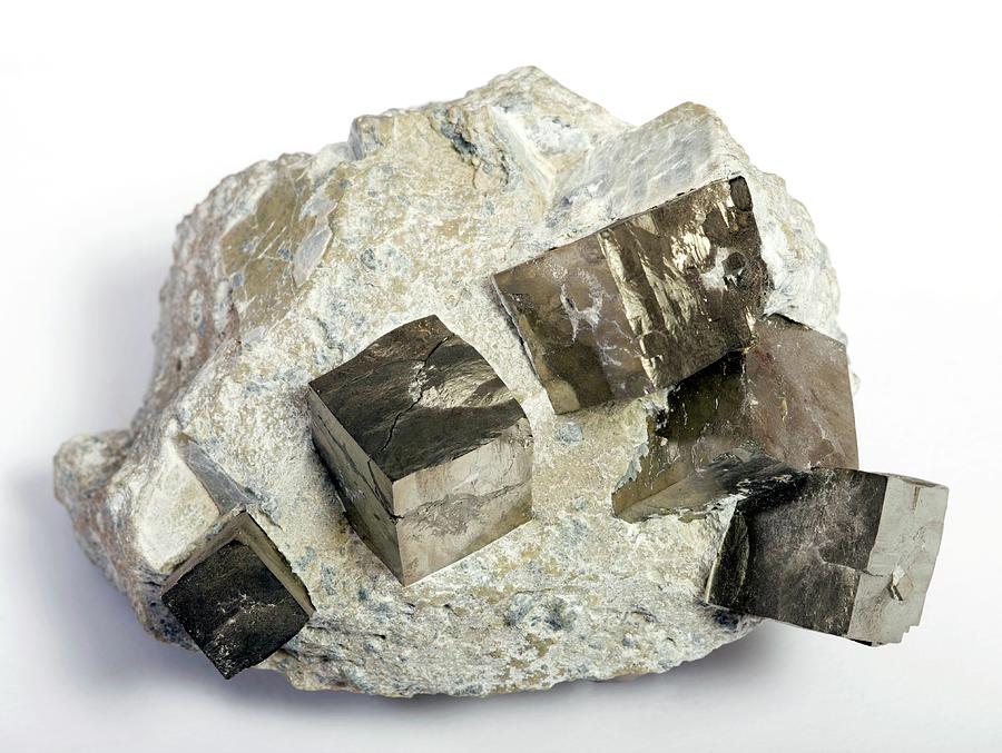 Iron Pyrite Crystals #1 Photograph by Pascal Goetgheluck/science Photo Library