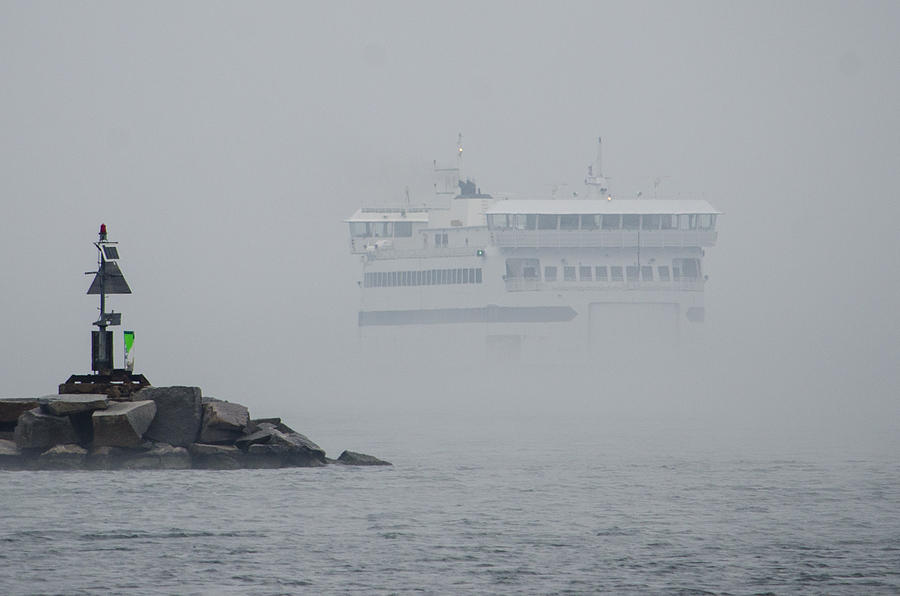 Island Home in Fog #1 Photograph by Steve Myrick